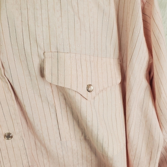 Vintage Panhandle Slim Mens Size 18 x 37 Button Down Western Shirt Pearl Snaps - Picture 12 of 16